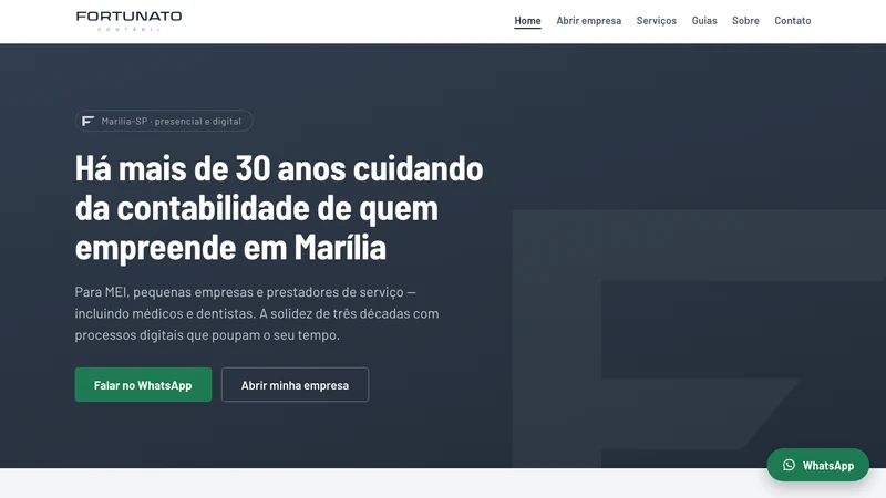 Fortunato Contábil — site desenvolvido pela Solvon