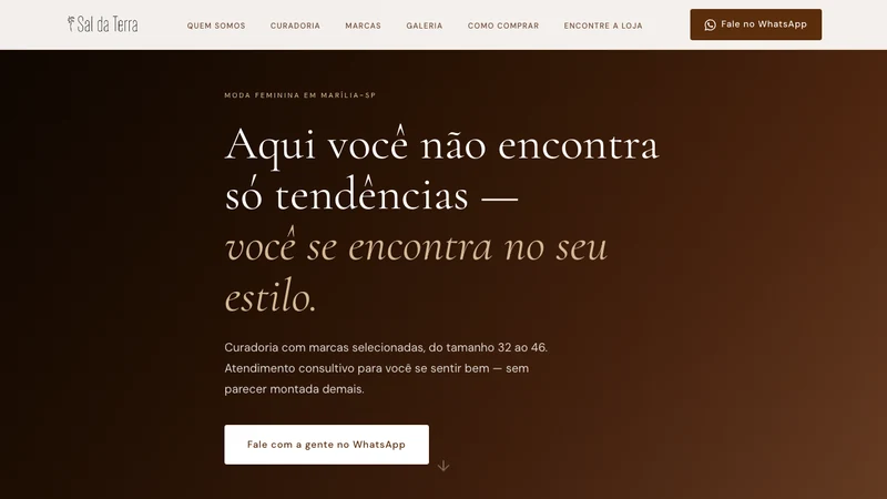 Sal da Terra — site desenvolvido pela Solvon